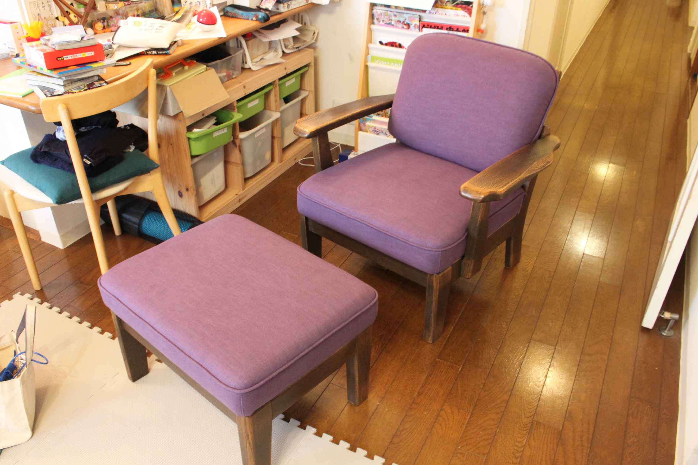 1シーターソファの張り替え