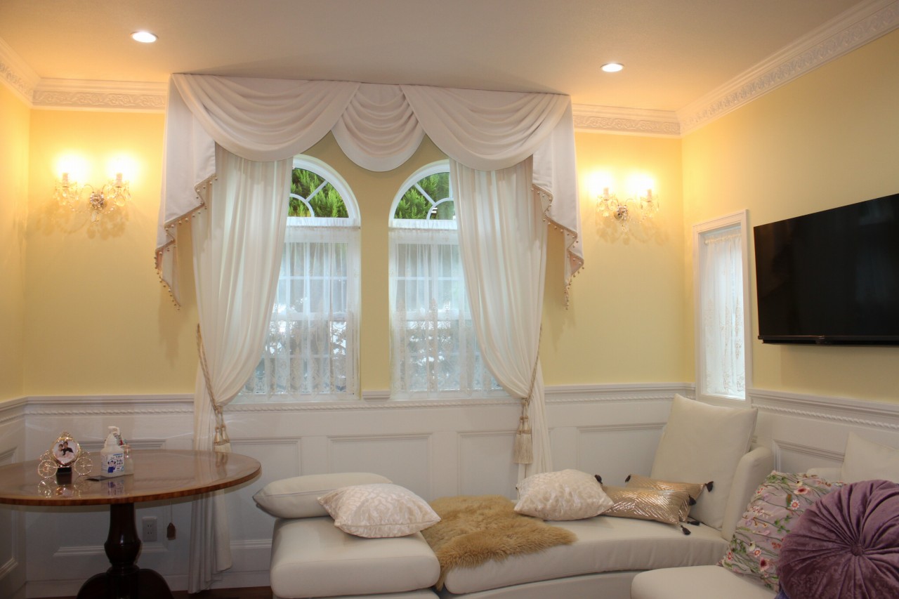 ベルベット調のマイクrファイバーでスワッグバランス